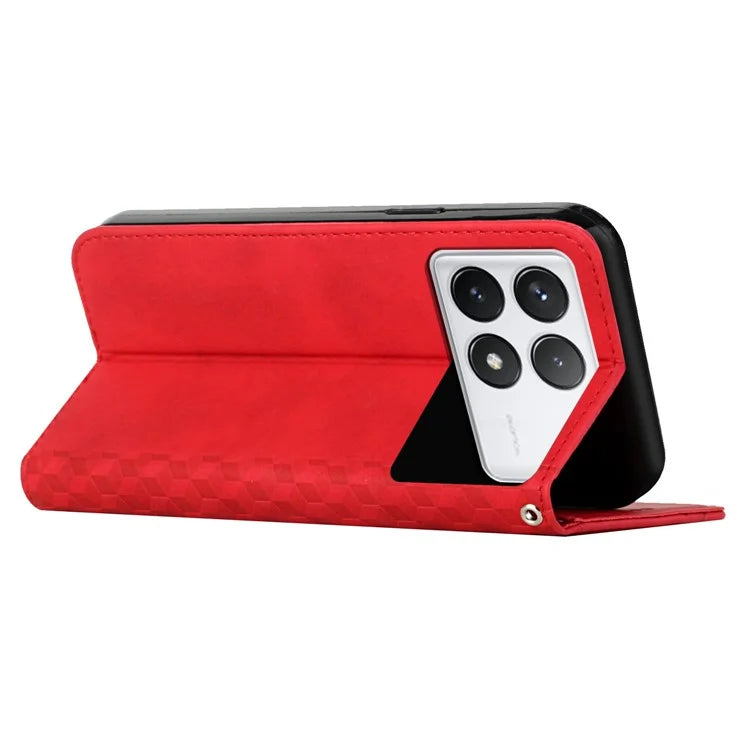 For Xiaomi Redmi K70E 5G / Poco X6 Pro 5G Imprinted Magnetic Phone Case PU Leather Phone Stand Cover
