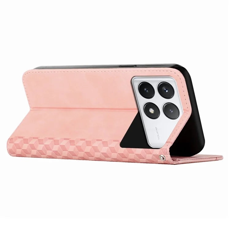 For Xiaomi Redmi K70E 5G / Poco X6 Pro 5G Imprinted Magnetic Phone Case PU Leather Phone Stand Cover