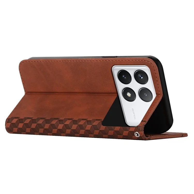 For Xiaomi Redmi K70 Pro 5G / K70 5G TPU+PU Leather Imprinted Dustproof Case Phone Stand Cover