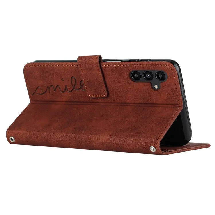 For Samsung Galaxy A35 5G Skin-touch PU Leather+TPU Wallet Cover Magnetic Cell Phone Case