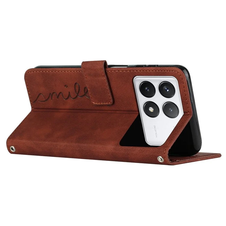 For Xiaomi Redmi K70E 5G / Poco X6 Pro 5G Wallet Cover Magnetic Skin-touch PU Leather+TPU Phone Case