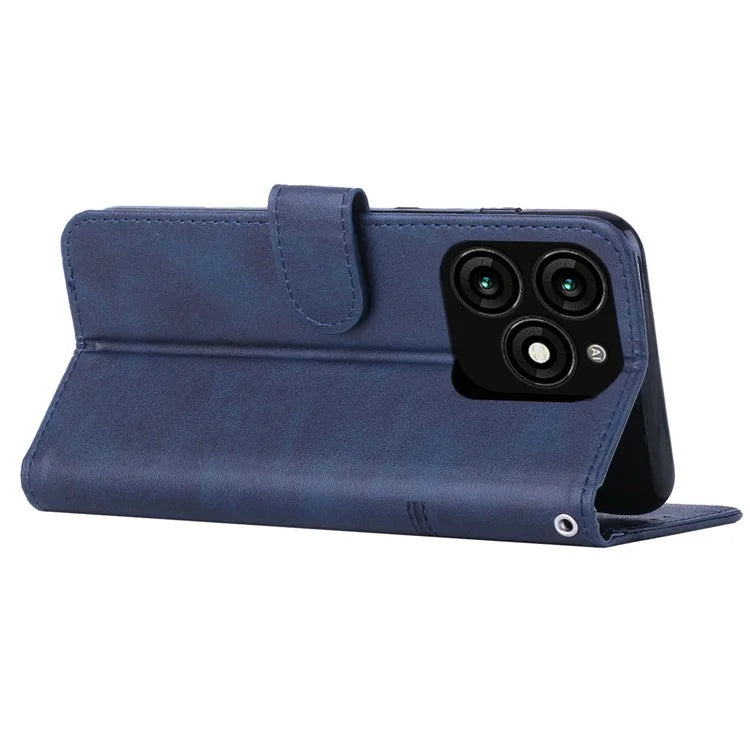 Leather Wallet Case for Transsion itel A70 Phone Stand Cover Calf Texture