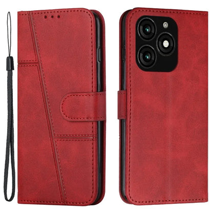 Leather Wallet Case for Transsion itel A70 Phone Stand Cover Calf Texture