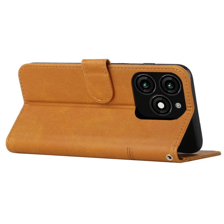 Leather Wallet Case for Transsion itel A70 Phone Stand Cover Calf Texture