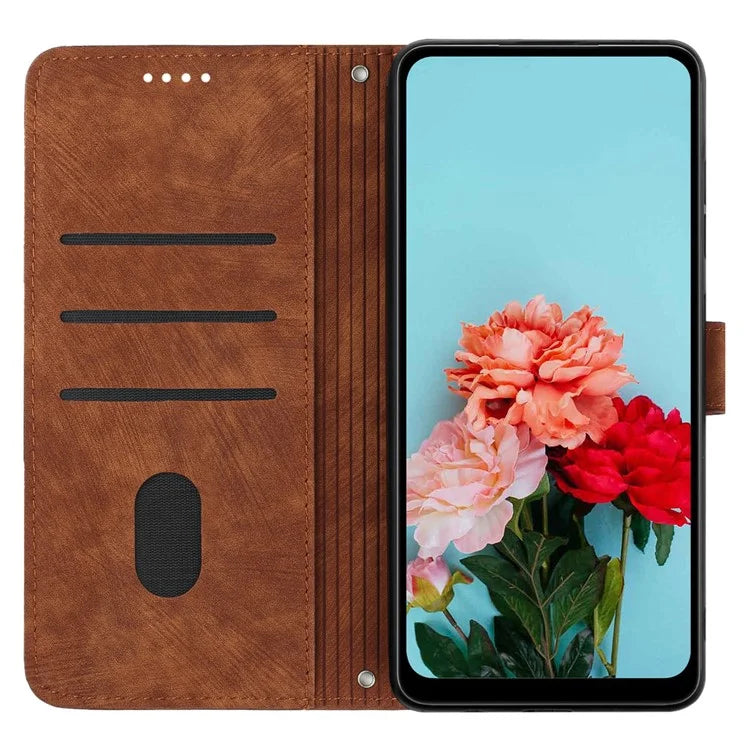 For Xiaomi Redmi K70E 5G / Poco X6 Pro 5G Phone Case Wallet PU Leather Flip Line Imprinted Cover