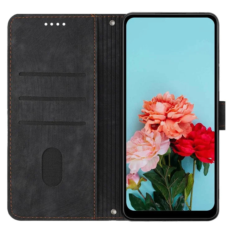 For Xiaomi Redmi K70E 5G / Poco X6 Pro 5G Phone Case Wallet PU Leather Flip Line Imprinted Cover