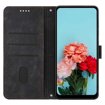 For Samsung Galaxy A35 5G Line Skin-Feel Phone Case Folio PU Leather Cover Wallet