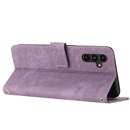 For Samsung Galaxy A35 5G Line Skin-Feel Phone Case Folio PU Leather Cover Wallet