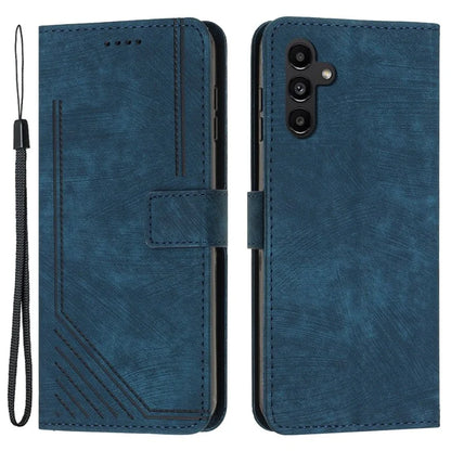 For Samsung Galaxy A35 5G Line Skin-Feel Phone Case Folio PU Leather Cover Wallet