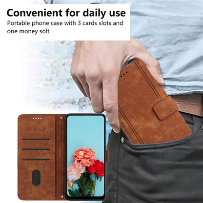 For Samsung Galaxy A35 5G Line Skin-Feel Phone Case Folio PU Leather Cover Wallet