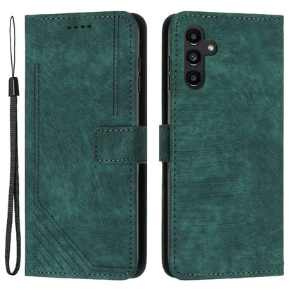 For Samsung Galaxy A55 5G Leather Cover Skin-Feel Finish Line Imprinted Phone Case
