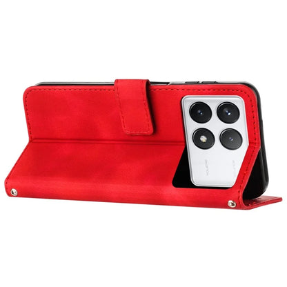 For Xiaomi Redmi K70E 5G / Poco X6 Pro 5G Leather Wallet Case Stand View Phone Cover Triangle Pattern Imprinted