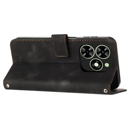 For Transsion Infinix Smart 8 4G PU Leather Case Folio Bookstytle Phone Cover with Strap