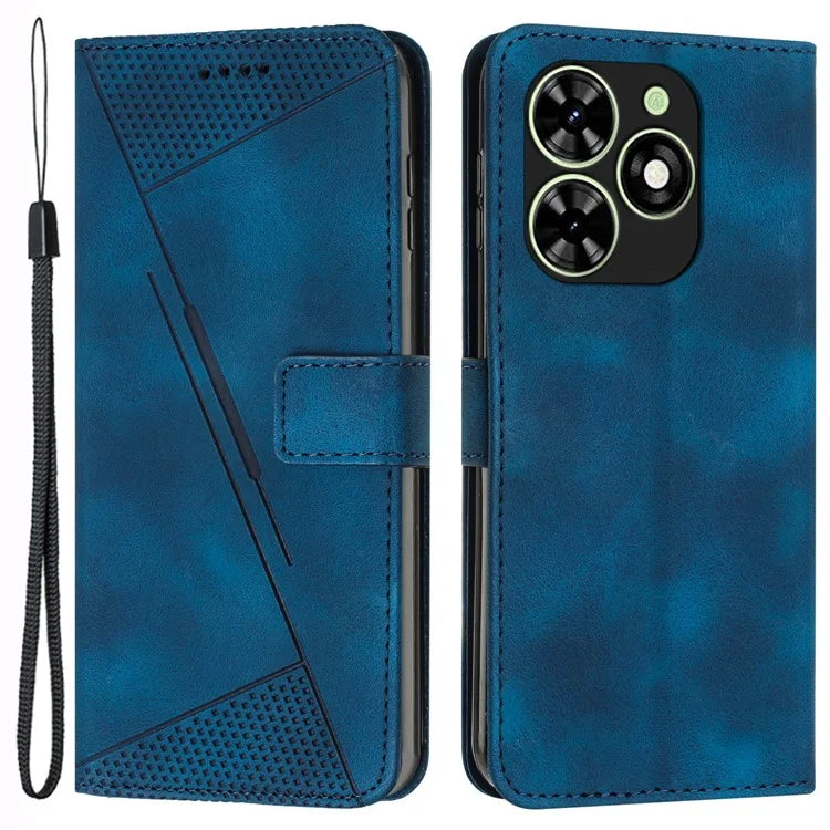 For Transsion Infinix Smart 8 4G PU Leather Case Folio Bookstytle Phone Cover with Strap