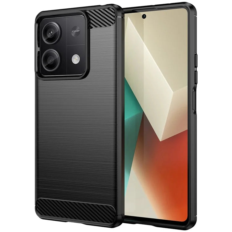 For Xiaomi Redmi Note 13 5G Cell Phone Shell Case TPU Carbon Fiber Texture Shell Cover
