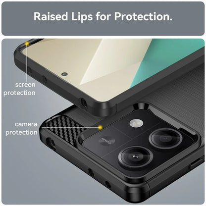 For Xiaomi Redmi Note 13 5G Cell Phone Shell Case TPU Carbon Fiber Texture Shell Cover