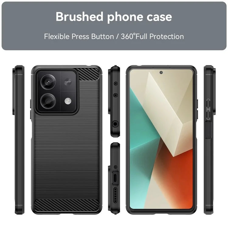 For Xiaomi Redmi Note 13 5G Cell Phone Shell Case TPU Carbon Fiber Texture Shell Cover