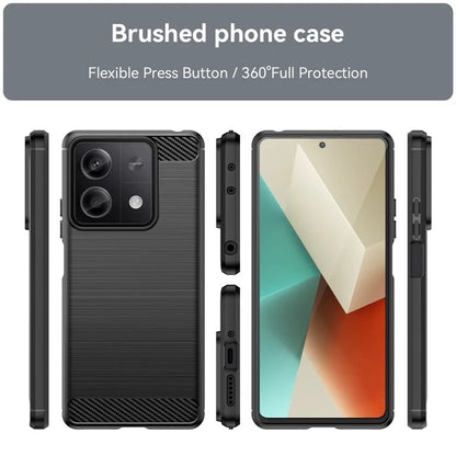 For Xiaomi Redmi Note 13 5G Cell Phone Shell Case TPU Carbon Fiber Texture Shell Cover