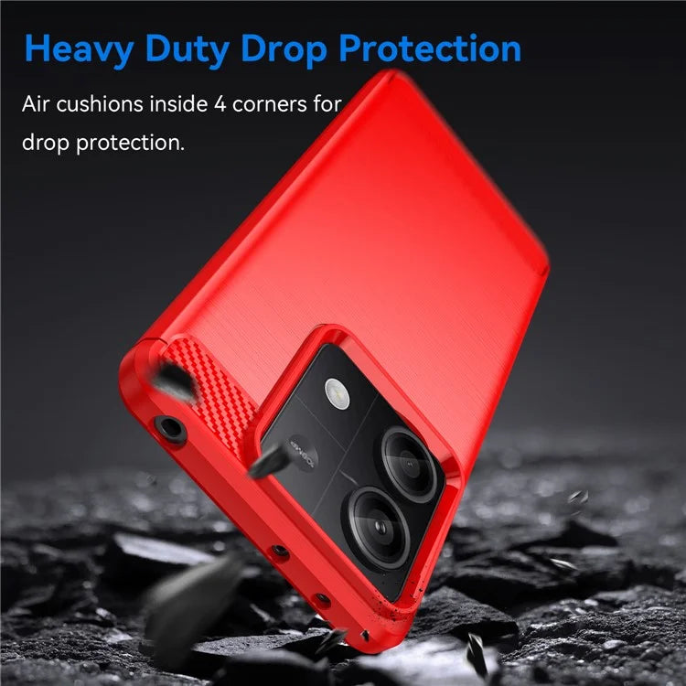 For Xiaomi Redmi Note 13 5G Cell Phone Shell Case TPU Carbon Fiber Texture Shell Cover