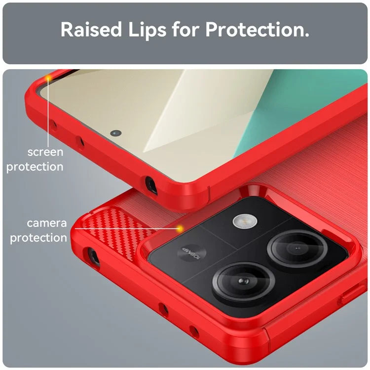 For Xiaomi Redmi Note 13 5G Cell Phone Shell Case TPU Carbon Fiber Texture Shell Cover