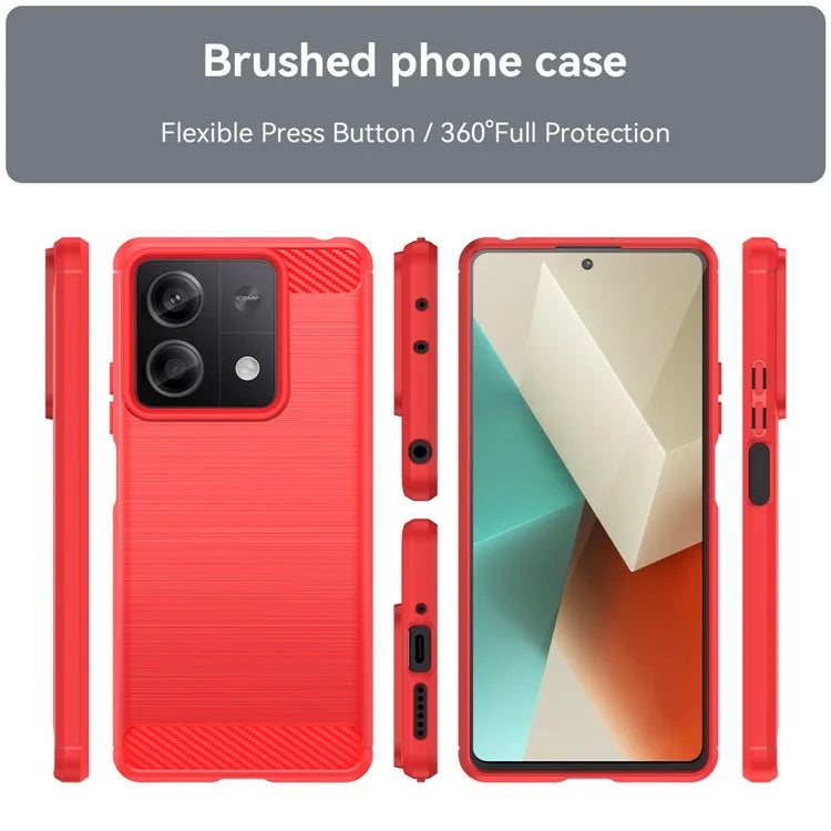 For Xiaomi Redmi Note 13 5G Cell Phone Shell Case TPU Carbon Fiber Texture Shell Cover