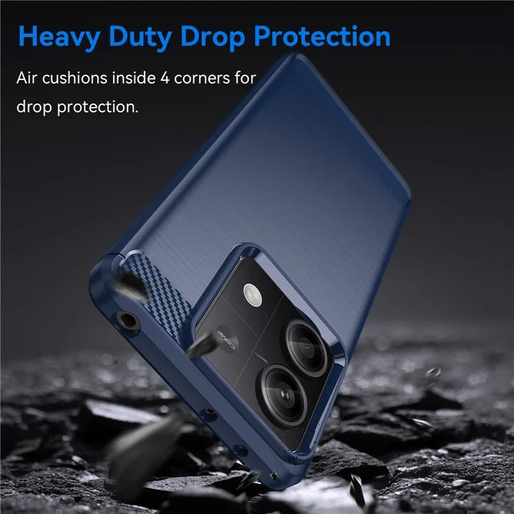 For Xiaomi Redmi Note 13 5G Cell Phone Shell Case TPU Carbon Fiber Texture Shell Cover