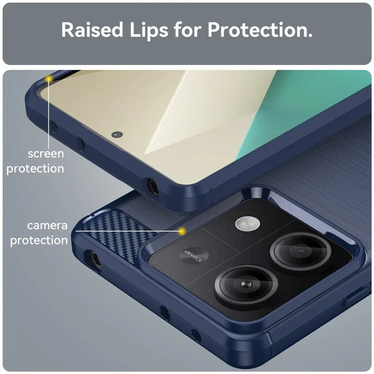 For Xiaomi Redmi Note 13 5G Cell Phone Shell Case TPU Carbon Fiber Texture Shell Cover