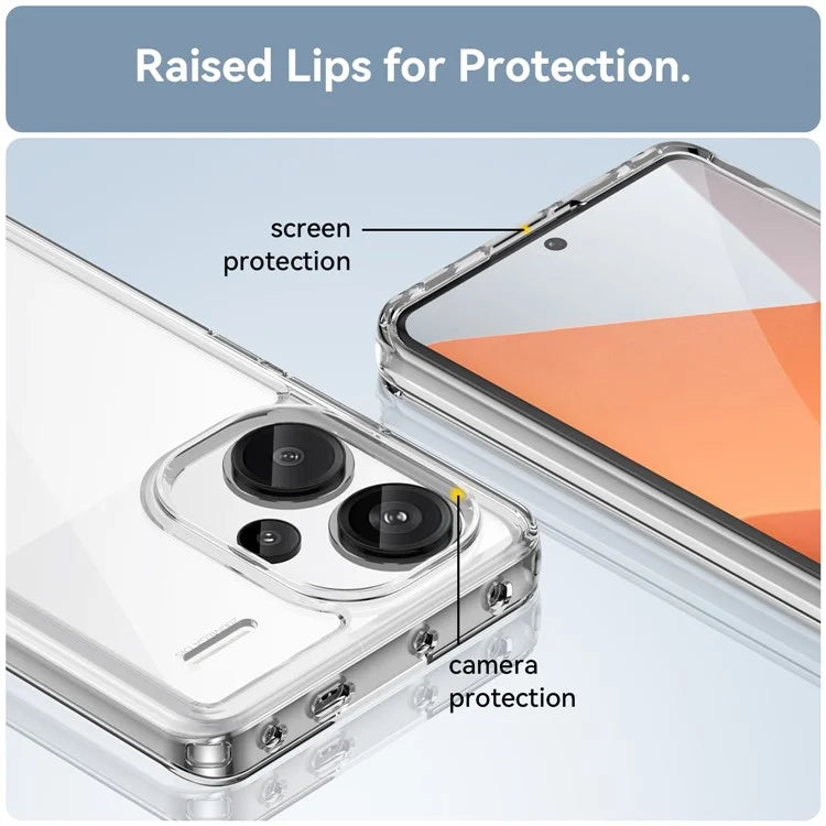 For Xiaomi Redmi Note 13 Pro+ 5G Phone Case TPU + Acrylic Cover Colorful Frame