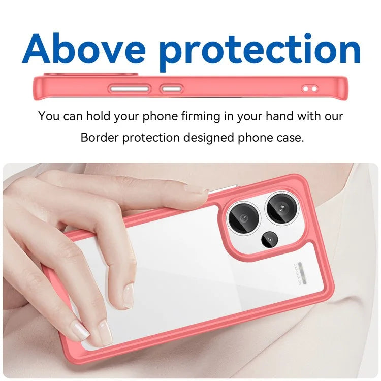 For Xiaomi Redmi Note 13 Pro+ 5G Phone Case TPU + Acrylic Cover Colorful Frame