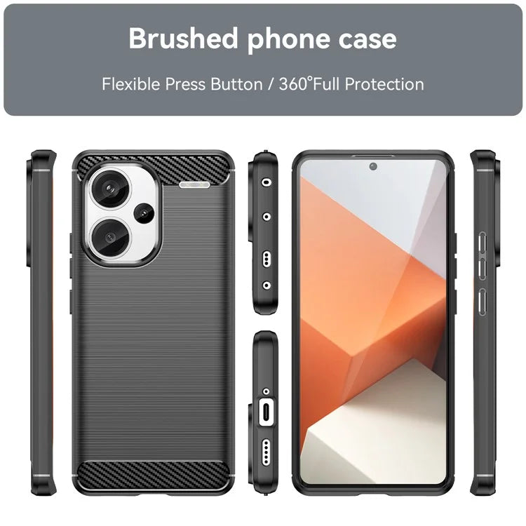 Phone Cover for Xiaomi Redmi Note 13 Pro+ 5G Case TPU Carbon Fiber Texture Phone Shell