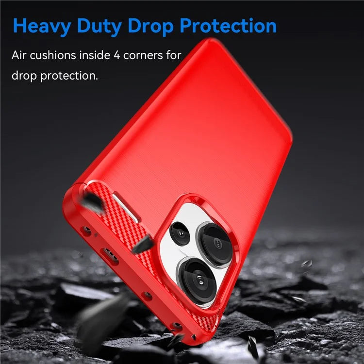 Phone Cover for Xiaomi Redmi Note 13 Pro+ 5G Case TPU Carbon Fiber Texture Phone Shell