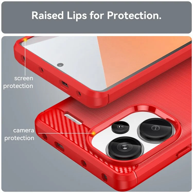 Phone Cover for Xiaomi Redmi Note 13 Pro+ 5G Case TPU Carbon Fiber Texture Phone Shell