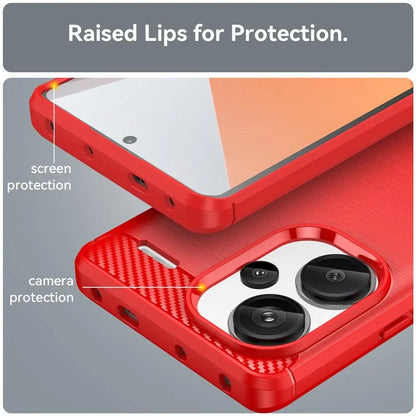 Phone Cover for Xiaomi Redmi Note 13 Pro+ 5G Case TPU Carbon Fiber Texture Phone Shell