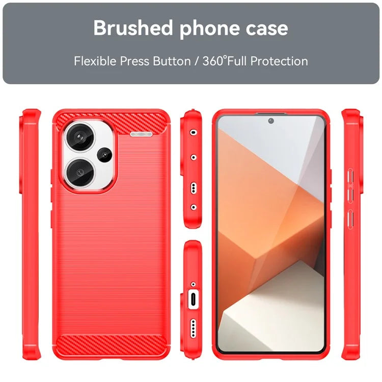 Phone Cover for Xiaomi Redmi Note 13 Pro+ 5G Case TPU Carbon Fiber Texture Phone Shell