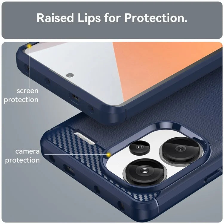 Phone Cover for Xiaomi Redmi Note 13 Pro+ 5G Case TPU Carbon Fiber Texture Phone Shell