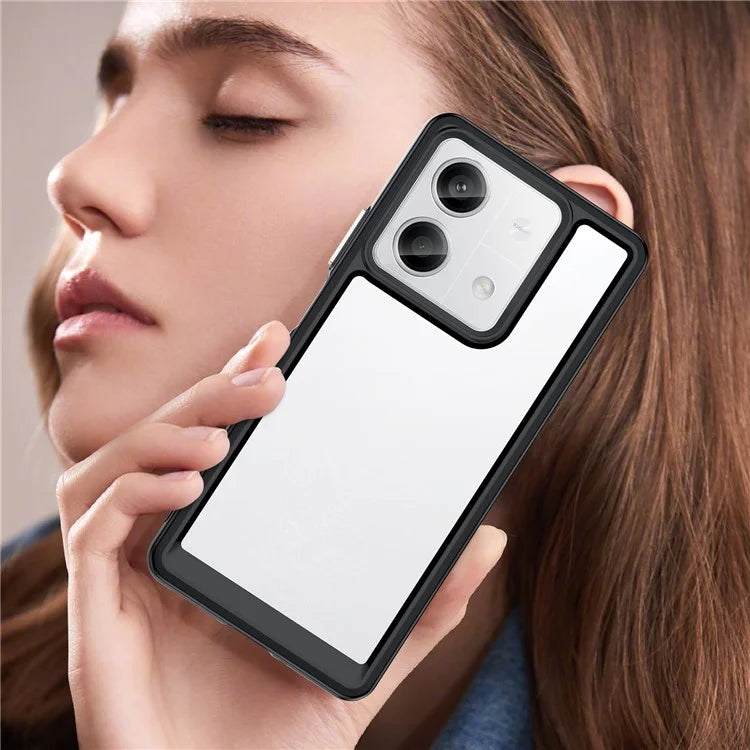 For Xiaomi Redmi Note 13 5G Phone Case Colorful TPU Frame+Acrylic Clear Back