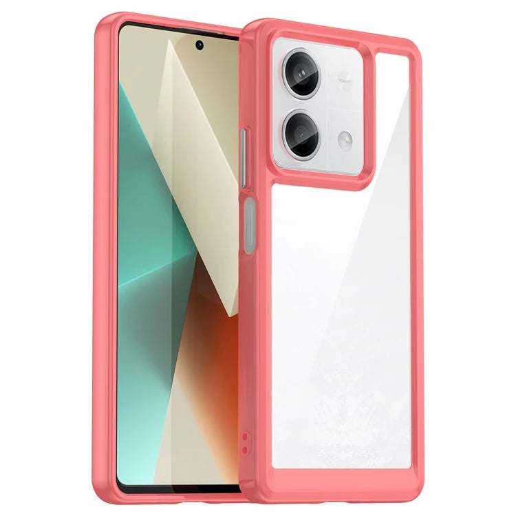 For Xiaomi Redmi Note 13 5G Phone Case Colorful TPU Frame+Acrylic Clear Back
