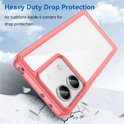 For Xiaomi Redmi Note 13 5G Phone Case Colorful TPU Frame+Acrylic Clear Back