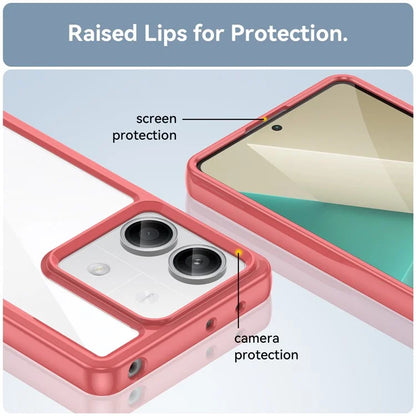 For Xiaomi Redmi Note 13 5G Phone Case Colorful TPU Frame+Acrylic Clear Back