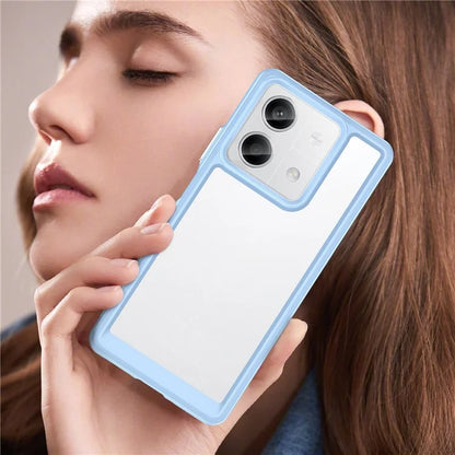 For Xiaomi Redmi Note 13 5G Phone Case Colorful TPU Frame+Acrylic Clear Back