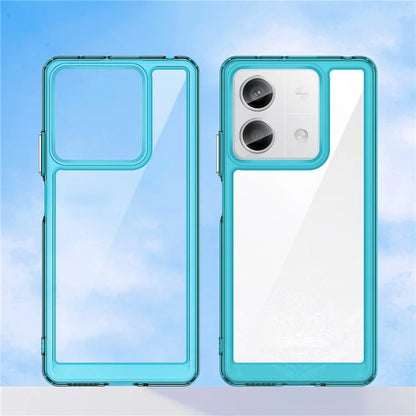 For Xiaomi Redmi Note 13 5G Phone Case Colorful TPU Frame+Acrylic Clear Back