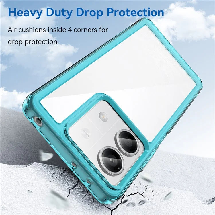 For Xiaomi Redmi Note 13 5G Phone Case Colorful TPU Frame+Acrylic Clear Back