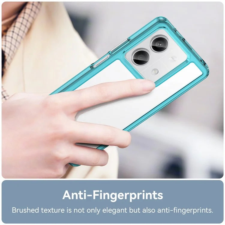 For Xiaomi Redmi Note 13 5G Phone Case Colorful TPU Frame+Acrylic Clear Back