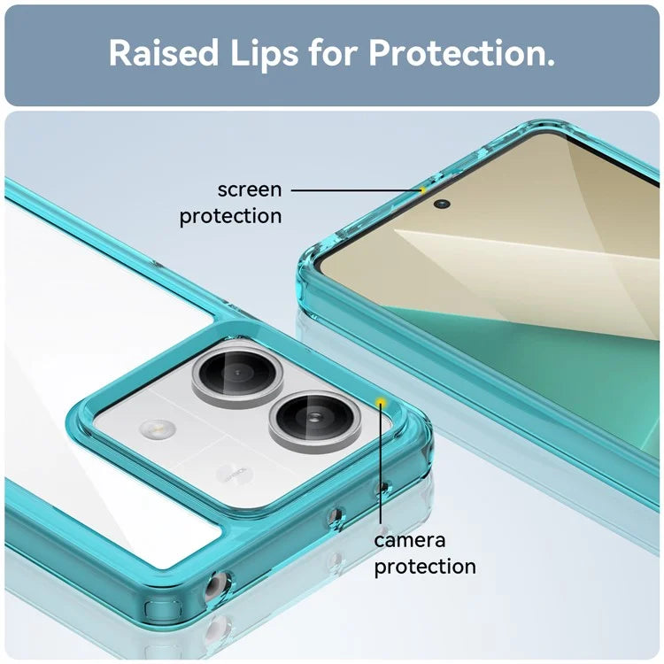 For Xiaomi Redmi Note 13 5G Phone Case Colorful TPU Frame+Acrylic Clear Back