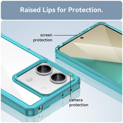 For Xiaomi Redmi Note 13 5G Phone Case Colorful TPU Frame+Acrylic Clear Back