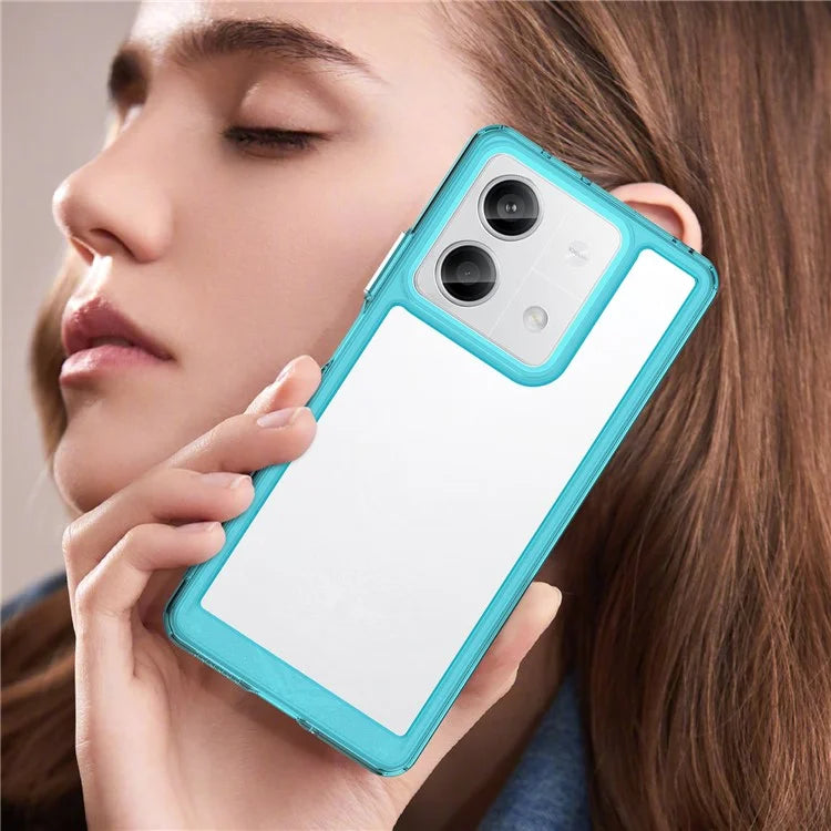 For Xiaomi Redmi Note 13 5G Phone Case Colorful TPU Frame+Acrylic Clear Back