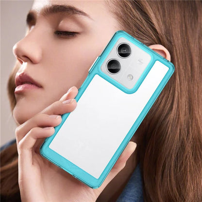 For Xiaomi Redmi Note 13 5G Phone Case Colorful TPU Frame+Acrylic Clear Back