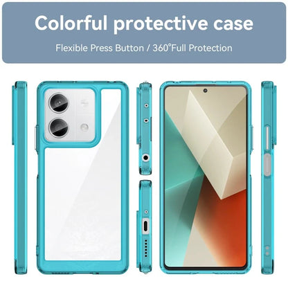 For Xiaomi Redmi Note 13 5G Phone Case Colorful TPU Frame+Acrylic Clear Back