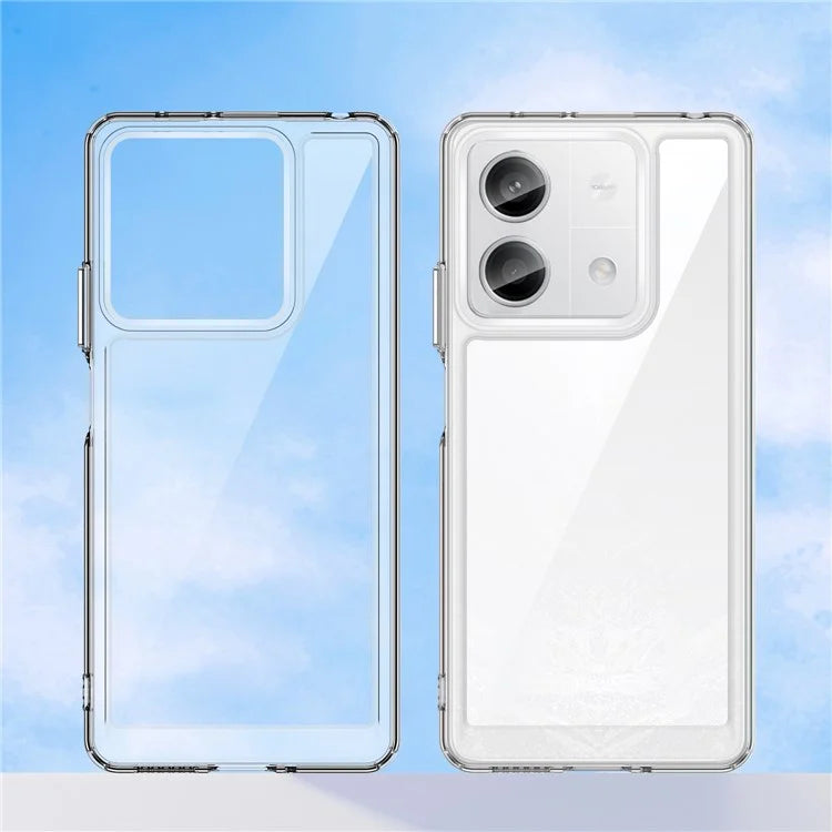For Xiaomi Redmi Note 13 5G Phone Case Colorful TPU Frame+Acrylic Clear Back
