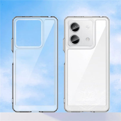 For Xiaomi Redmi Note 13 5G Phone Case Colorful TPU Frame+Acrylic Clear Back